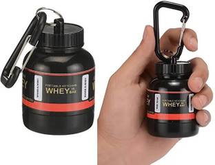 B VIBES PROseries Mini Smart Portable Protein Supplement Powder Container with Key-Chain 30 ml Flask