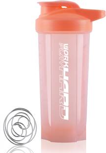 ZYRO Work Hard Protein Gym Sipper Bottle with Stainless Steel Spring Ball 700 ml Shaker