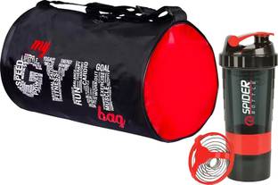 COOL INDIANS Stylish My Gym Bag & Gym Shaker Bottle Combo |Protein Shaker!Sports & Travel Bag 500 ml Plastic Shaker