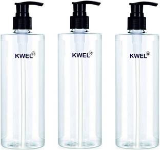 KWEL Pump Dispenser Empty Bottle Refillable for Multipurpose 500 ML Pack 0f 3 - Black 500 ml Bottle