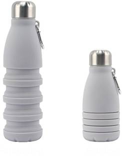 Kiditos Collapsible Silicone Water Bottle with Snap Hook - Leak Proof - BPA Free 550 ml Bottle