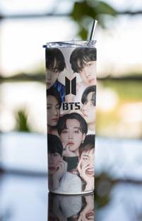 TheWhoop BTS 7 Team Printed Stainless Steel Tumbler ( Bottle ) For Men Women Kids 600 ml Steel Bottle