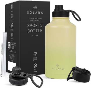Solara Vacuum Insulated Stainless Steel for Hot and Cold, Lime Green 2000 ml Bottle