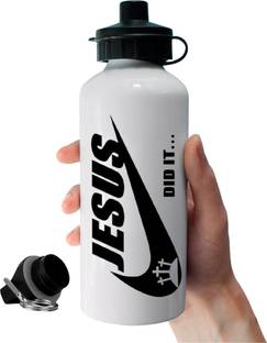 SLBB Aluminium Water Bottle, 750ml JESUS - DID IT GRAPHICS printed Glossy White 750 ml Aluminium Bottle