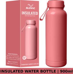 SLOVIC Insulated Water Bottle | Stainless Steel | Keep Hot & Cold for 4 Hours | 900 ml Bottle