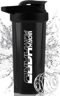 HouseOfCommon Work Hard Protein Gym Sipper Bottle with Stainless Steel Spring Ball 700 ml Shaker