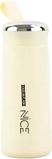 SHOAMI Nice Print Glass Water Bottle for Kids 400 ml Flask