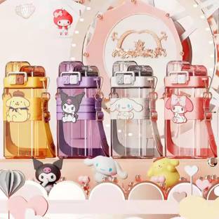 PSA Unbreakable Water Bottle with Sipper & Straw - BPA Free 600 ml Bottle