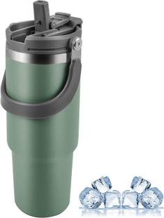 AANZIA Stainless Steel Tumbler Hot and Cold with Straw, Double Insulated Cup 900 ml Bottle