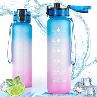 Zigmo Unbreakable Water Bottle 1 L with Motivational Time Marker, 1000 ml Bottle