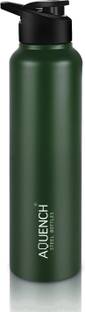 AQUENCH 1L Stainless Steel Green Coloured Water Bottles 1000 ml Bottle