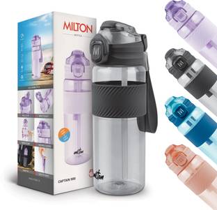 MILTON Captain 900 Unbreakable Water Bottle 850 ml – Sip Plus Gulp, Hand Strap, Black 850 ml Sipper
