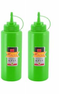 PuthaK Squeeze Sauce Bottle 500ml Multicolor (Pack of 2) (Green) 500 ml Bottle