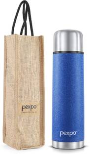 pexpo 1000ml 24 Hrs Hot and Cold Flask with Jute-bag Vacuum Insulated Flamingo 1000 ml Flask