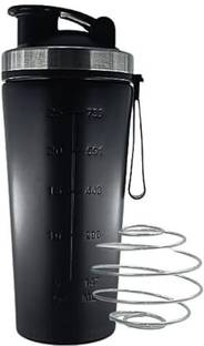 Shopsidex Stainless steel GYM shaker BPA Free Gym Bottle with Mixer Ball 740 ml Shaker 470 ml Shaker