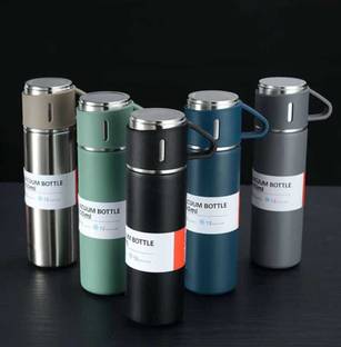 BAKYALAKSHMI STORE Double Wall Thermo 500ml Vacuum Water Flask Gift Set with Two Cup 500 ml Flask
