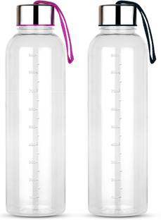 EMBICON Smart Buy Round Shape Steel Cap Water Bottle Set 1000 ml Bottle