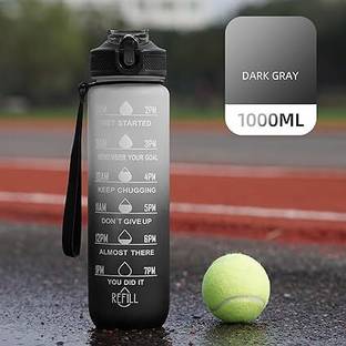 KRIVAENTERPRIS Drinking Water Bottle with Motivational Time Marker & Straw Gym 1000 ml Sipper