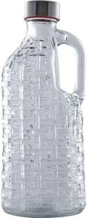 PKMSHO Glass Bottles with Airtight Cap for Water, Juice, Milk with Handle 1000 ml Bottle