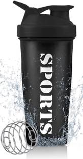 HouseOfCommon Sports Sipper Gym Bottle with Stainless Steel Mixer Ball for Protein Shakes 650 ml Plastic Shaker