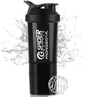 Dassio Spider Gym Shaker with Stainless Steel Mixer Ball & 2 Containers for Protein 500 ml Shaker