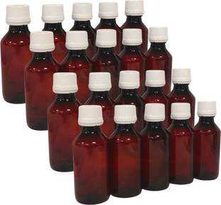 PATCO 100ml Empty PET Syrup Bottles Amber - White Seal Caps 100 ml PET Bottle