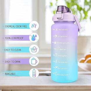 Virtuous 2 liter BPA Free Sipper Water Bottle With Removable Straw 2000 ml Bottle
