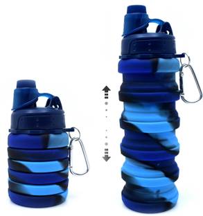 Kiditos Expandable Silicone Sipper Water Bottle With Snap Hook 500 ml Silicone Bottle