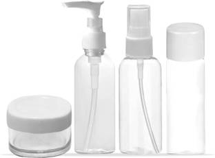 ProLume 4-Pc Travel Bottles Kit, Portable Refillable Toiletry Containers Set, Leak Proof 300 ml Plastic Bottle