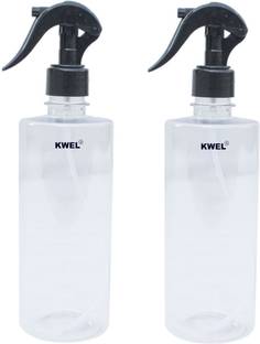 KWEL Empty Transparent Trigger Spray Bottle 500ml (Black) Pack of 2 500 ml Spray Bottle