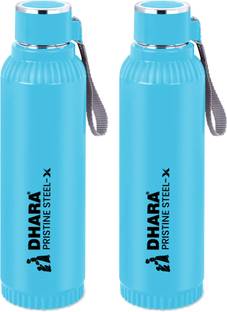 Dhara Stainless Steel Quench 900 Insulated Outer Plastic Inner Steel Water Bottle Aqua Blue, 700 ml Bottle