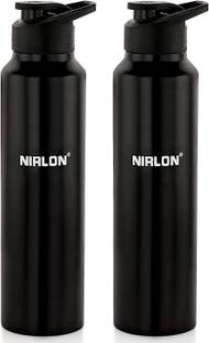 NIRLON Classic Flip Single Wall Stainless Steel Water Bottle 1000ml, Set of 2 1000 ml Bottle