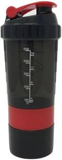 WQWR Bottle Brand Classic Shaker Cup Includes Blender Ball Whisk - Red 500 ml Shaker