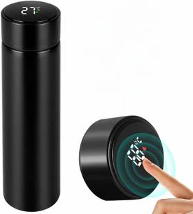 gknk Insulated Water Bottle LED Display Stainless Steel Flask 500ml Black 500 ml Flask