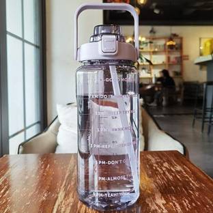 vintaze 2 Liter Time Marker Motivational Sipper Water Bottle With Stickers 2000 ml Sipper