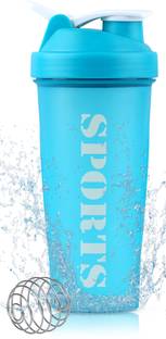 ZYRO Sports Sipper Gym Bottle with Stainless Steel Mixer Ball for Protein Shakes 650 ml Shaker