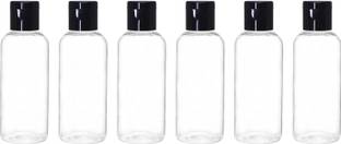 nsb herbals Empty Transparent Plastic Bottle with Black Flip Cap - Refillable & Reusable 50 ml Bottle