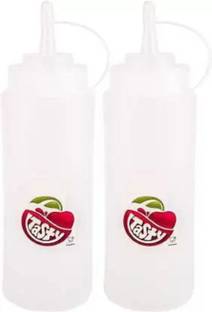FuerDanni Transparent Souce Squeeze Bottle Use in Mayones Red Souce Tomatos (Pack oF 2) 500 ml Bottle