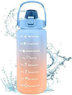 OCTOPUSPRIME Unbreakable Water Bottle 2 Litre with Motivational Time Marker, Leak proof 2000 ml Bottle