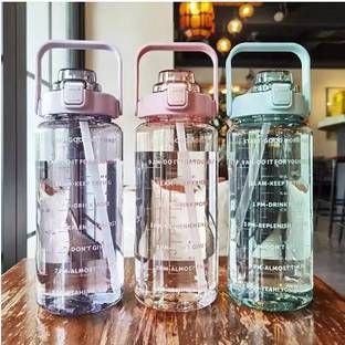 Cronus LargeCapacity Water Bottle Motivational trasparent travel bisycle 2000 ml Bottle 2000 ml Sipper