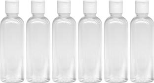 Erza 200ml Empty Clear Plastic Bottles Refillable Pack of 6 200 ml Bottle