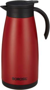 BOROSIL 1.5 L Vacuum Insulated Teapot, 18 Hrs Hot & 24 Hrs Cold Carafe, BPA Free, Red 1500 ml Flask