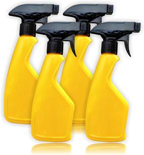 SHINEZOL Empty Spray Bottle Yellow Glossy (Combo of 4 Bottle) 250 ml Spray Bottle