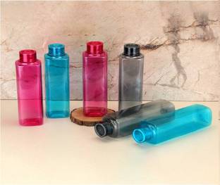 QUPSY Square Plastic Water Bottle For Fridge, School, Collage, Office, Kitchen 6_Pcs 800 ml Plastic Bottle