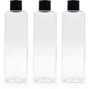 Newgen 200ml Clear Empty PET/Plastic Square Bottles With Black Flip Top Cap 200 ml Bottle