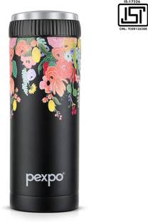 pexpo Vacuum Insulated UV Printed Water Bottle, Stainless Steel Hot & Cold, Crypto 430 ml Flask