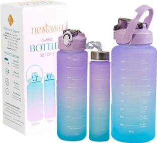 Nestasia Sporty Motivational Water Bottles Set of 3 with 2L, 700ml, 280 ml Capacity, 2000 ml Bottle