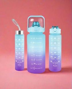 Hydra 3in1 Leakeproof BPA free Non toxic time motivation water bottle ( 3100ml total) 3100 ml Bottle