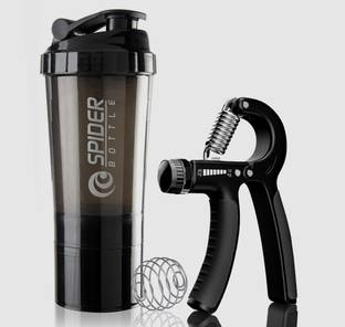 COOL INDIANS हैंड एक्सरसाइज़ ग्रिप/ग्रिपर के साथ एक्सक्लूसिव क्वालिटी 500ml जिम प्रोटीन शेकर। 500 ml शेकर