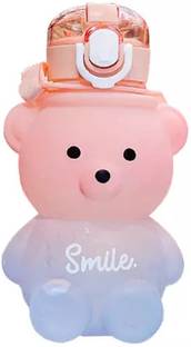 Scoovi Bear shape bottle for Kids cute water bottle with straw & handle 800 ml Flask